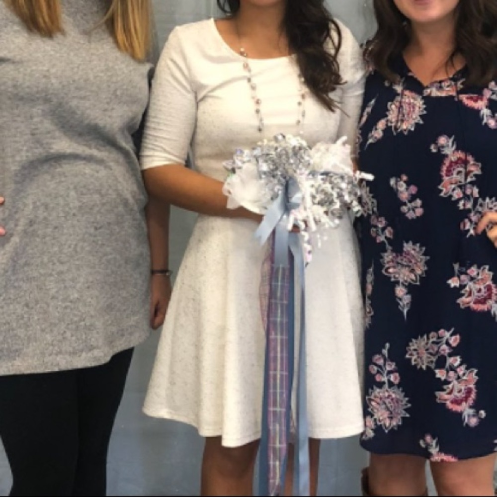 White and silver dress